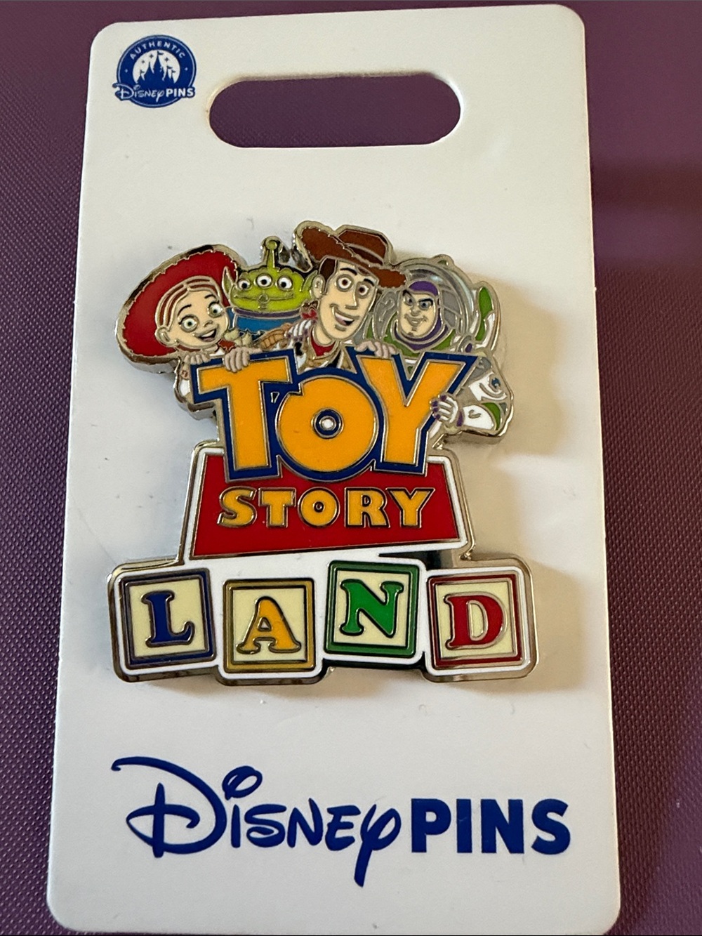 Disney Toy Story Land Enamel Pin – Red, Yellow, Blue, Green, White